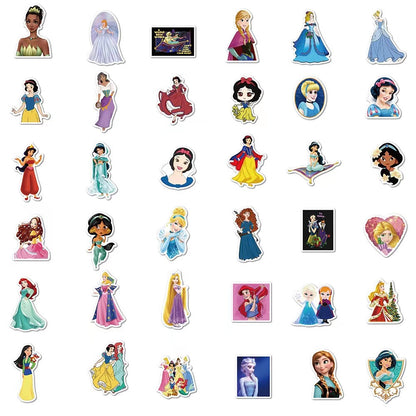 50pcs Princess Aven Superheros Toy Kids Stickers Luggage Laptop Skateboard Waterproof Party Bag Fillers Waterbottle Decal Graffiti Patches