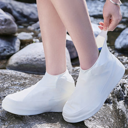 2pcs Rain Shoe Covers Latex Waterproof Shoe Covers Unisex Shoes Protectors Reusable Non-Slip Rain Boot Overshoes Walking Shoes Accessories