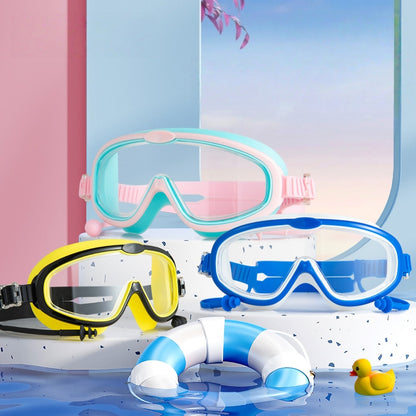 Comfortable Anti-fog Swimming Goggles with case Waterproof UV Protection For Kids Boys Girls Soft Silicone Seals For Comfort Perfect For Lap Triathlon Training & Aquatic Sports（G）