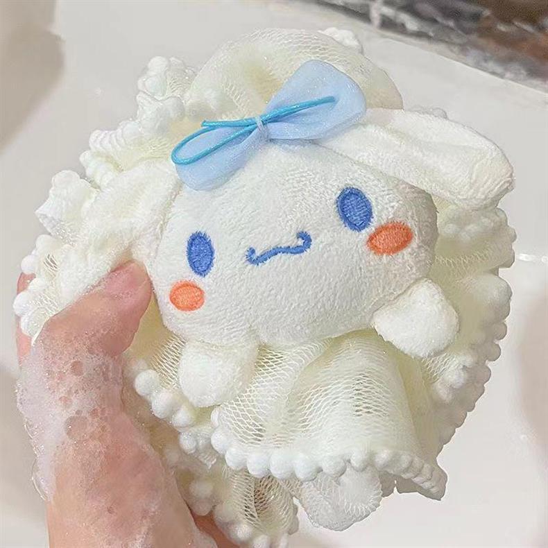 3PCS Kids Women Girls Cute Kitty Mesh Bath Shower Puff Sponge Loofahs, Children's Cartoon Bath Spong Durable Mesh Pouf Ball for Luxurious Shower Experience