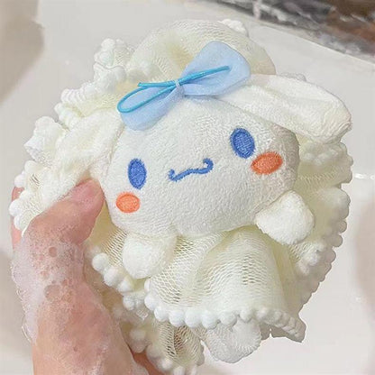 3PCS Kids Women Girls Cute Kitty Mesh Bath Shower Puff Sponge Loofahs, Children's Cartoon Bath Spong Durable Mesh Pouf Ball for Luxurious Shower Experience