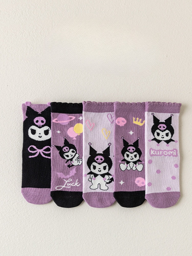 5 Pairs Toddlers Kids Costume cotton Infant Ankle Socks 1-5 Years (UK, Age, 1 Year, 5 Years, Regular, Kuromi)