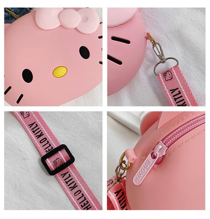 Purse Girls Silicone Mini Children's Coin Purse Cute Cartoon Shoulder Bag Crossbody Bag Accessories Bags Adjustable Strap for Kids Gift Travel Holiday