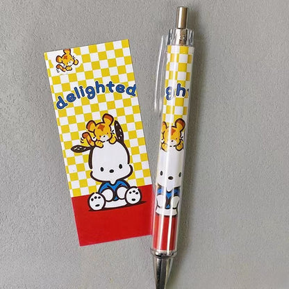 5PCS stch toy cute Gel Pen Liquid Ink Rollerball Retractable Quick Drying Extra Fine Ballpoint Premium 0.5mm Marker for Office School Stationery Supply Black