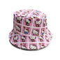 Kids Bucket Princess Sun Hat 4-12 Years Girls Boys Sports Outdoor Anti UV Lightweight Summer Beach Cool Wide Brim Protection(HELLO KITTY)
