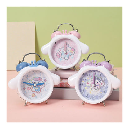 Capybara Panda Alarm Clocks Non-Ticking Kids Silent Bedside Alarm Clock, Loud Double Bell Clock With Backlight,Suitable For School Gift (Rabbit)