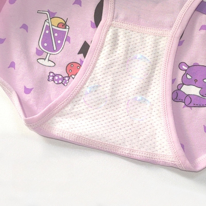 4 Pack Girls Kids Underwear Toddler Briefs Shorts Pants Cotton underpants Box Gift Set(3-4 Years)