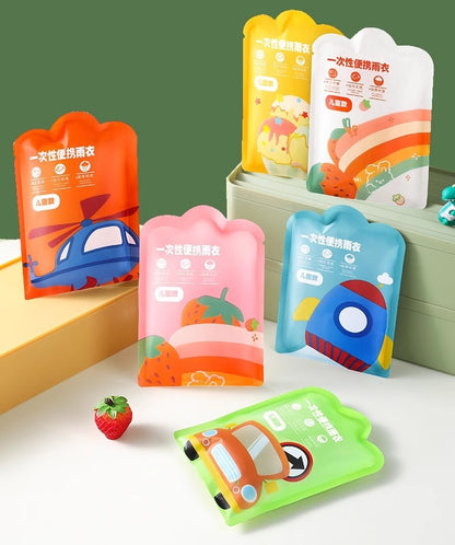 3 Pack Rain Ponchos for Kids Reusable disposal Thickened EVA Travel Raincoat Jacket with Hoods and Sleeves,Lightweight Capes Ponchos for kids Outdoor Camping Travel