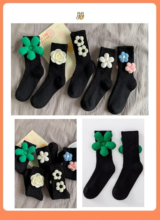 2 Pairs Boys Girls Children Kids rich cotton 3D Flower Bear ankle Socks Infant (Cotton, Set 01 S(1-3years))