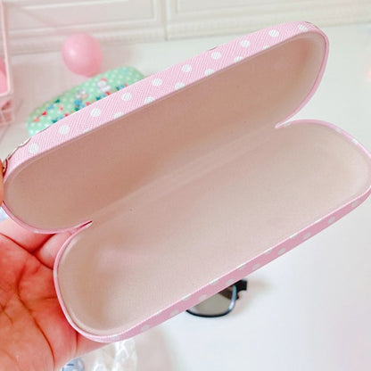 Lovely cat Cartoon Hard Shell Eyeglasses Cases Girl Protective Case Storage Box With Glasses Cloth for Teen PU leather eyegalss case (Hello Kitty)