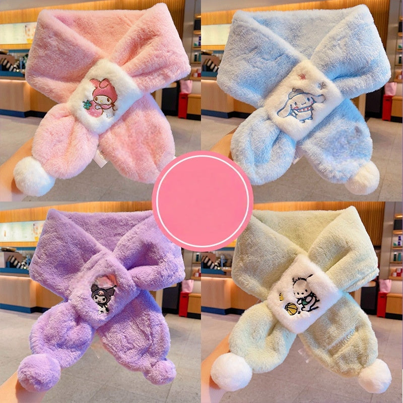 Kids Winter Beanie Scarf for 2-10 Years Old Boys Girls.Outdoor Warm Fleece Lined Thermal Knit Fluffy Pom