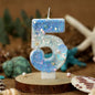 Mermaid Birthday Candles Shell Sequins Candles for Cake Blue Ocean Beach Birthday Cake Sequins Shell Number Toppers for Girls Boys Party Decorations (Blue, Number 5)