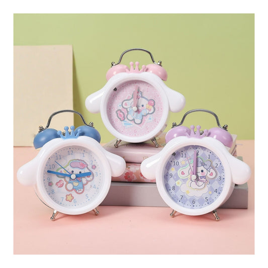 Capybara Panda Alarm Clocks Non-Ticking Kids Silent Bedside Alarm Clock, Loud Double Bell Clock With Backlight,Suitable For School Gift (Cinnamoroll(random color))