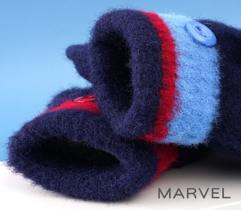 Fingerless Flap Cover Gloves Winter Knit Warm Mittens Soft Lined Fleece Thermal Outdoor Half Finger Gloves with Cover Convertible Flip Top for Kids