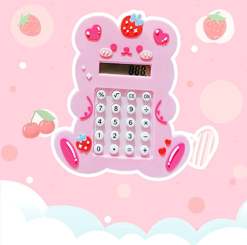 Pocket Calculator, Classic and advanced functions, Desktop Calculator with Large LCD Display and Sensitive Button,Standard Function for Office, Home, School (Kuromi)