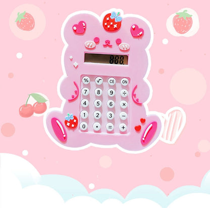 Pocket Calculator, Classic and advanced functions, Desktop Calculator with Large LCD Display and Sensitive Button,Standard Function for Office, Home, School (Kuromi)