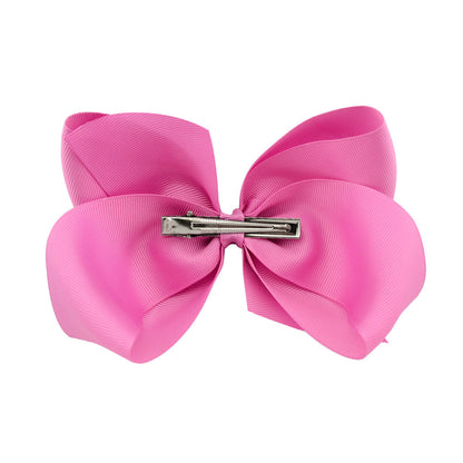 8pcs Women Kids Snap Bow Hair Clip Set Ribbon School Uniform Bows Metal Barrette
