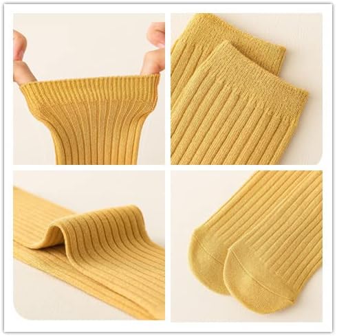 3 Pairs Back to School Kids Girls Knee High Plain School Uniform Colourful Cotton Rich Socks