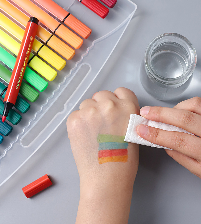 24 Colours Assorted Colouring Set Gift Washable Water Colour Markers Coloured Pens Kids Children Colouring Drawing Pens Assorted Colours Markers Pens for Children Doodling (24 Colour)
