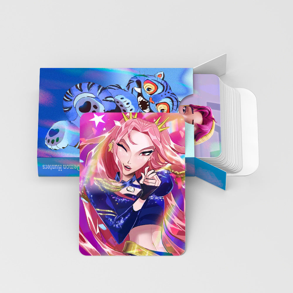 Kpop Hunters Photocards,Lomo card setwith free stickers,Waterproof Anime Character Collection Vinyl card postcards, gifts for Korean pop, anime lovers, girls (Cat 30pcs)