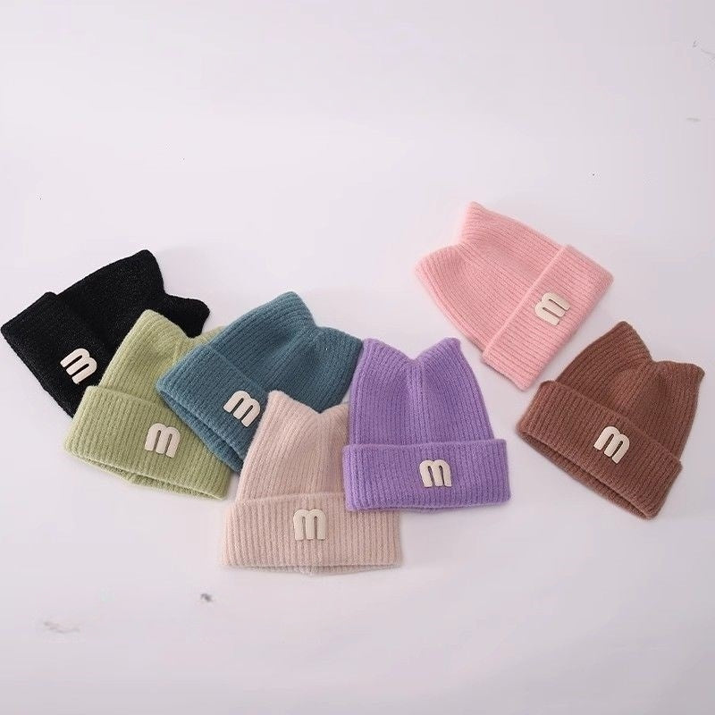 Baby Warm Hat Cute Bear Ear Hat Infant and Toddler Warm Ear Protection Knitted Wool Hat Autumn Winter For 2m-4years Boys And Girls In Winter