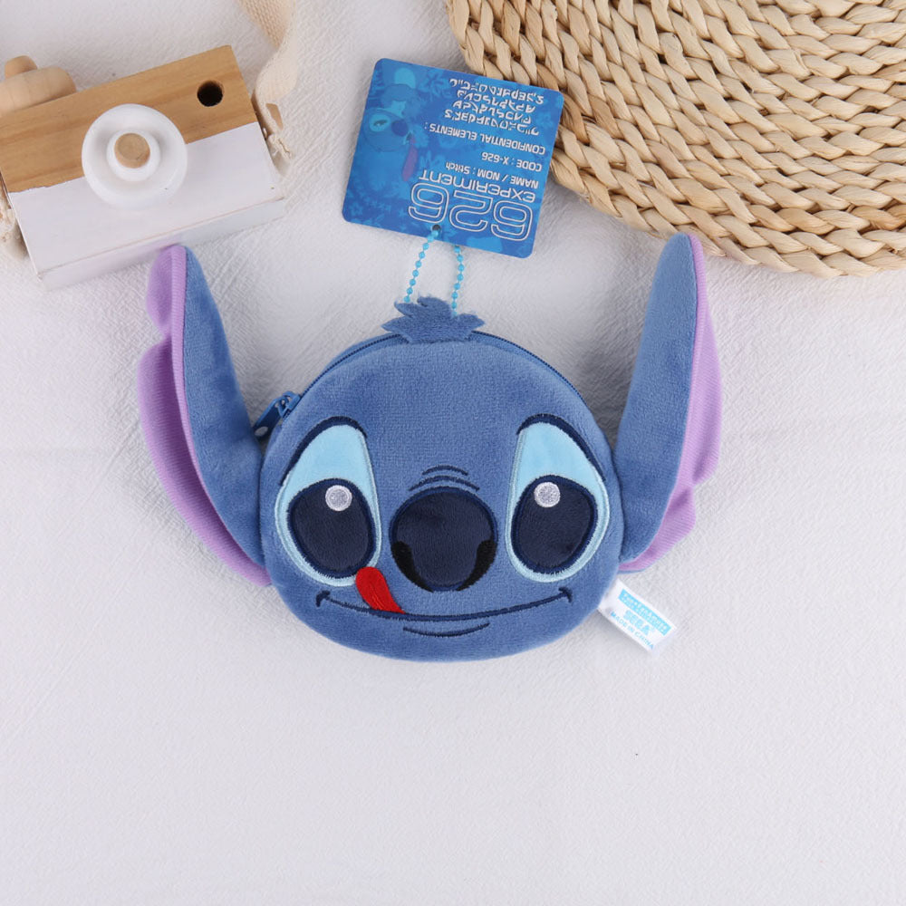 Small Coin Purse, Cute Fluffy Soft Stitch Wallet Mini Purse Holder for Women Girls Children, Oxford Pouch Small Change Bag for Coin, Credit Card, ID Card, Keys, Lipstick
