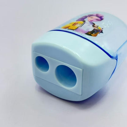 4PCS Pencil Sharpeners, Twin Hole Pencil Sharpener with Container Handheld Capybara Small Manual Pencils Sharpener with Lid Manual for Office School Supplies (Kpop)