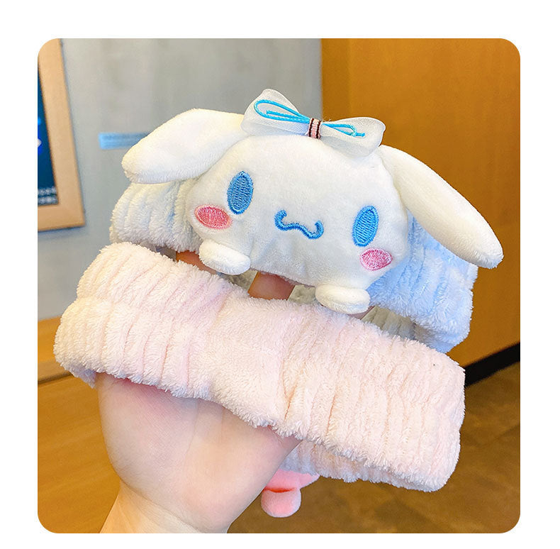 Ears Headband and for Washing Face, Makeup for Women Girls, Skincare Makeup Removal Wash Spa Yoga Sports Shower Terry Towel Cloth Hair Band（Kuromi ）