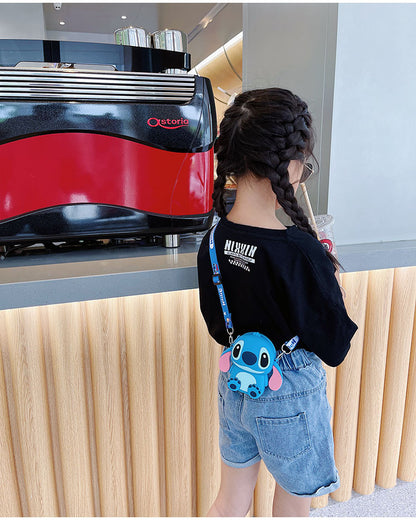 Kids Purse Girls Silicone Mini Children's Coin Purse Cute Cartoon Shoulder Bag Crossbody Bag Accessories Bags Adjustable Strap for Kids Gift Travel Holiday (White Cat)