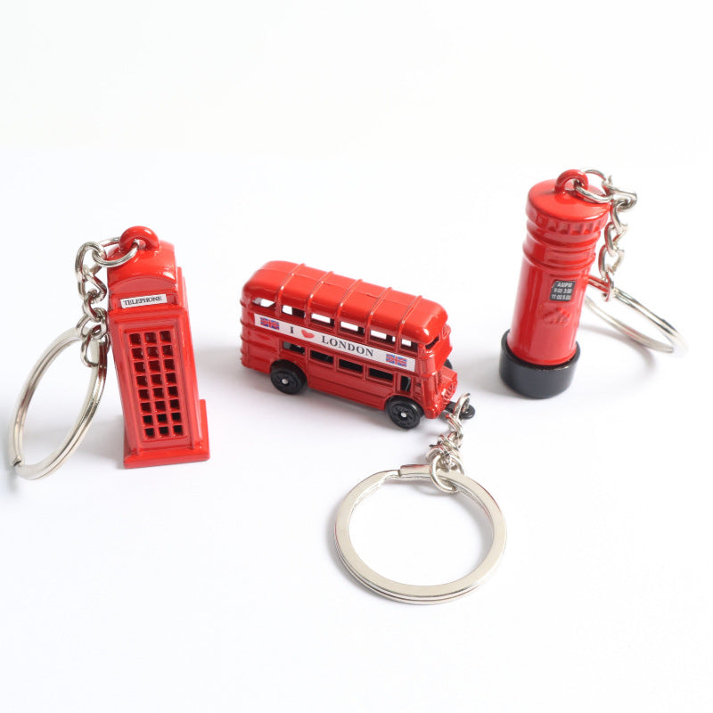 Keyring Keychain School bag Ornament Key Ring Decoration Cute Gifts for Women Girls Boys Pendant Key Chain Jewelry Gift For Kids (london 3pcs)