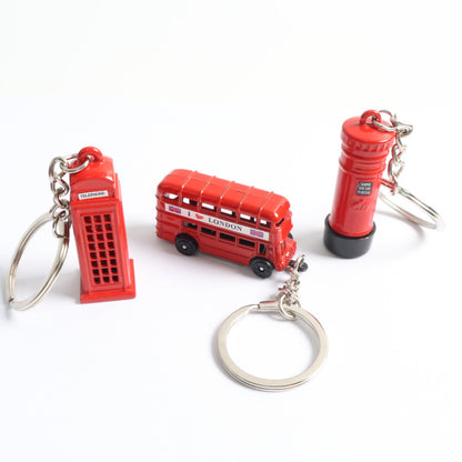 Keyring Keychain School bag Ornament Key Ring Decoration Cute Gifts for Women Girls Boys Pendant Key Chain Jewelry Gift For Kids (london 3pcs)