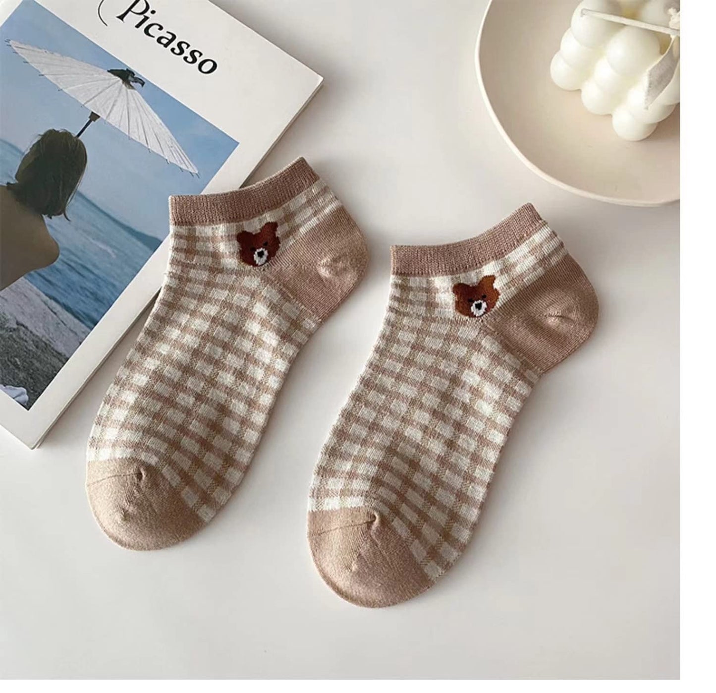 10 Pairs Ladies Ankle Socks low cut Trainer Socks Cotton Multipack heart animal Breathable Lightweight Sport Socks Casual Wear Gifts for Women