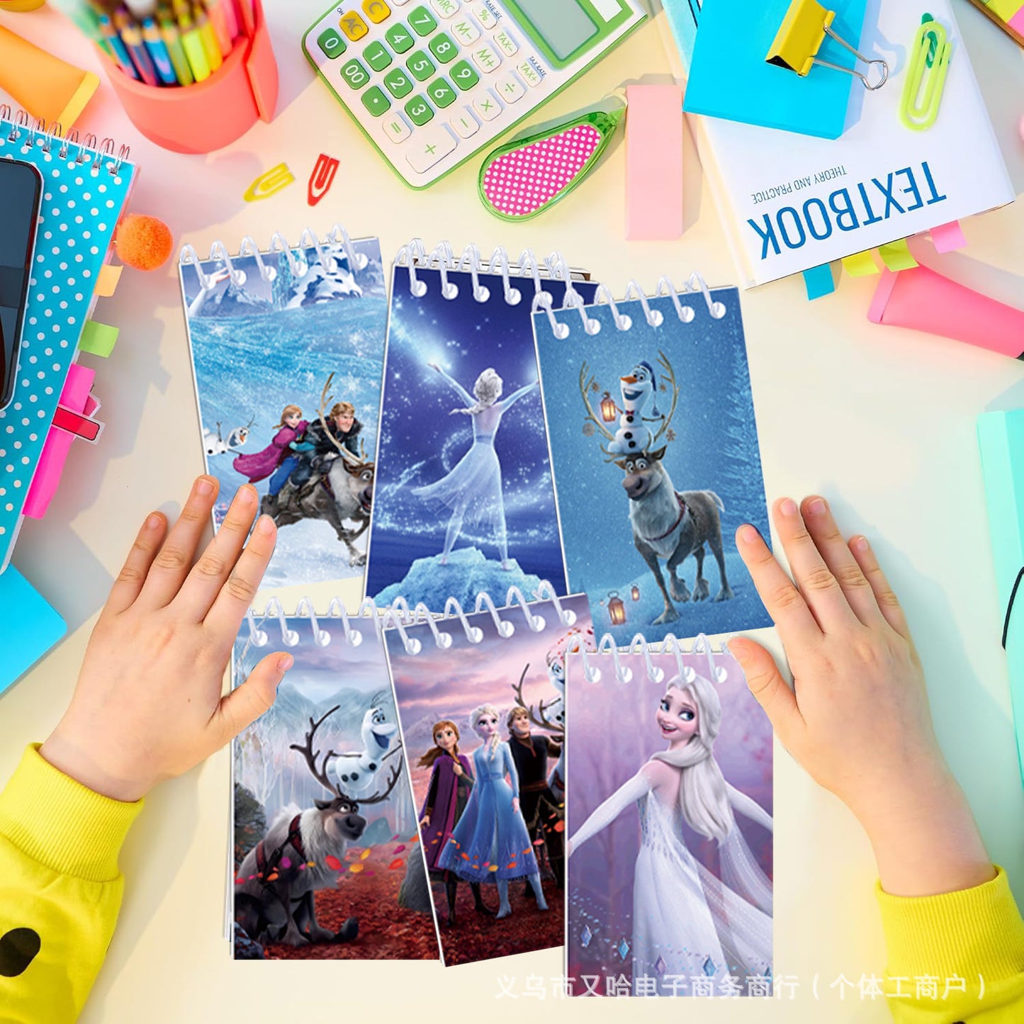 10 Pack Pocket Notebook Small Spiral 10 * 6CM Mini Notepad Princess Kids Colorful Memo Bulk Wired Lined for School Office Supplies Birthday Party Bag Fillers (Frozen)