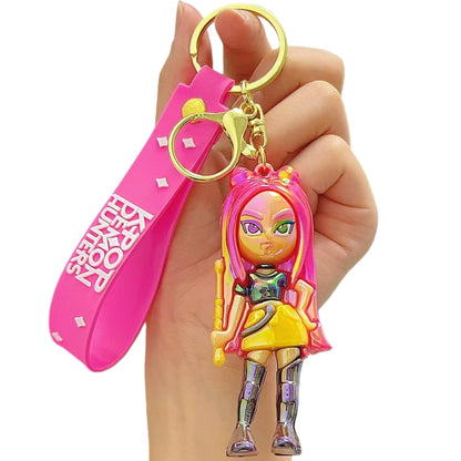 Kpop 1pcs Demon Keychain, Cartoon Hunters Figure Key Pendants Silicone for Bag backpack Keyring Decoration Pendants Adults Party Favors Birthday Party Supplies（A）