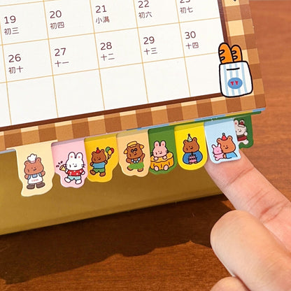 Desk Calendars,2026 Pet Theme Offices Calendar | Academic Planner with Wooden Base Puppy Kitten Design Organization for Daily Work School Teacher Kids Family Home Class (Bear)