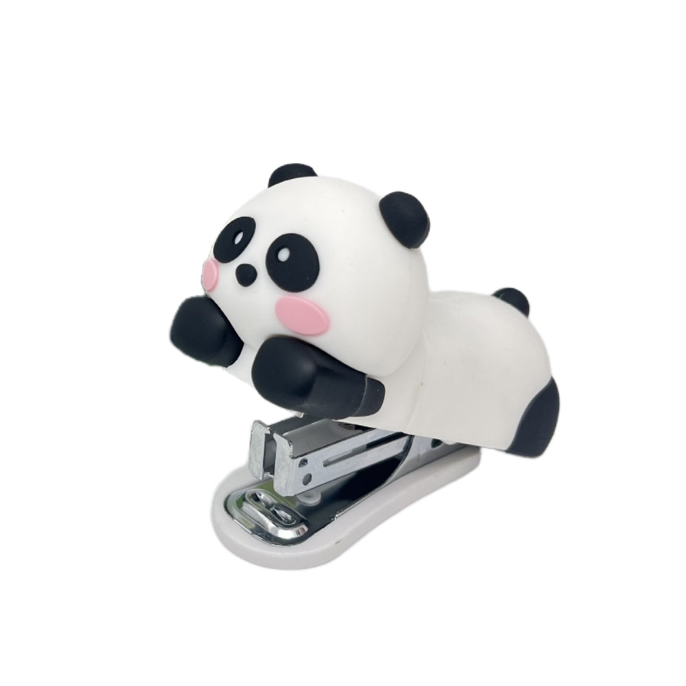 Mini Effortless Kitty Princess Desktop Staplers with 1000 Standard No.10 Staples Set Cute Stapler Gift for Student and Office School Stationary Use (Panda)