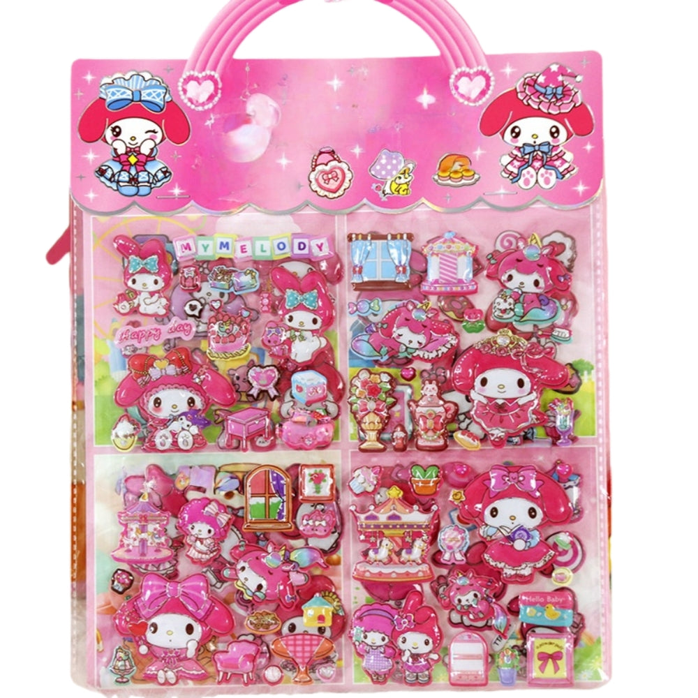 Kids Cartoon Puffy Stickers,Girls Kpop Hunters, 3D Stickers Variety Pack, Party Favor for Kids, Waterproof Stickers Cute Capybara (Kuromi)