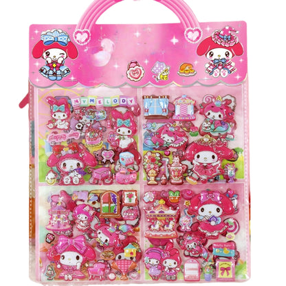 Kids Cartoon Puffy Stickers,Girls Kpop Hunters, 3D Stickers Variety Pack, Party Favor for Kids, Waterproof Stickers Cute Capybara (Kuromi)