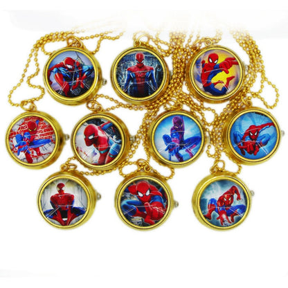 Nurse Watch Princess Spiderman Mermaid Elsa Kids Girls Boys Pocket Watch, Quartz with Chain, Vintage Roman Numerals Stylish Pocket Watch for Birthday Gift