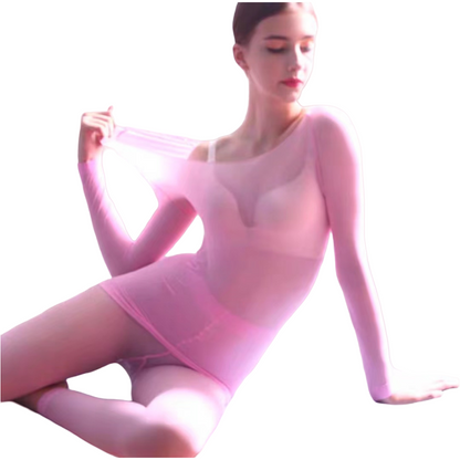 Women Ladies Thermal Underwear Set Soft Winter Warm Large Elasticity Special heat self body shaping Base Layer Tops & Leggings (Nude, L(UK6-UK14))