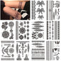 9 Sheets Women Men Gold Fashion Metallic Temporary Tattoos Waterproof Stickers Festival Fake Jewelry Tattoos Body Art
