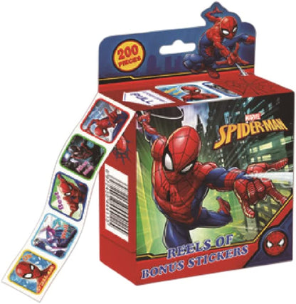 200pcs Kids Toddlers Princess Elsa Mickey Mouse Dinosaur Stickers Party Bag Fillers Boys Girls Teachers as Reward Craft Scrapbooking in Box Gift Set (Spiderman)