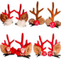 8PCS Christmas Xmas Party Santa Reindeer Snowman Pom Pom Bell Antler Kids Girls Toddlers Women Hair Clips Alligator Barrettes Hairpins Party