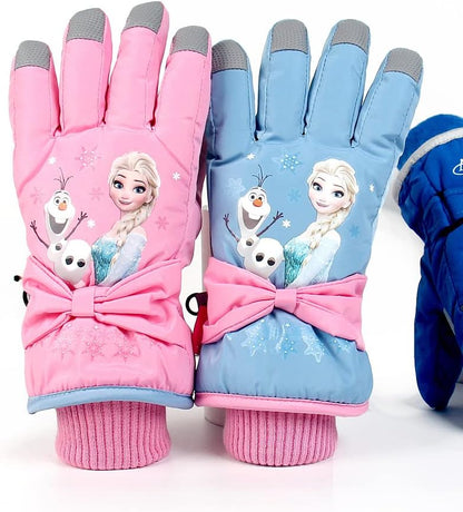 Kids Boy Girl Waterproof Winter Snow Ski Snowboard Fleece Thermal Warm Outdoor Gloves