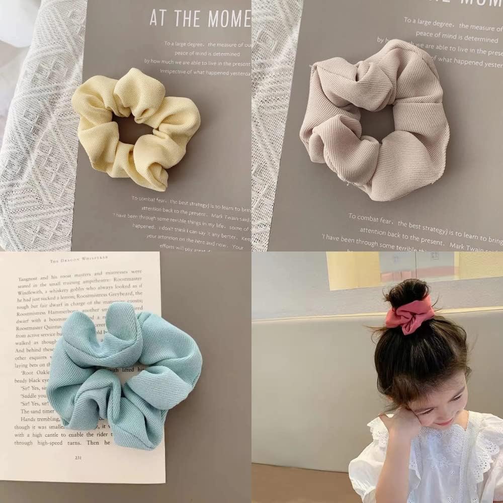 7PCS Colour Pearl Hair Scrunchies For Girls Women Elastic Hair Tie Bands Ponytail Holder Bobbles Hair Accessories Thick Thin Hair