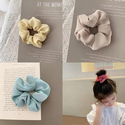 7PCS Colour Pearl Hair Scrunchies For Girls Women Elastic Hair Tie Bands Ponytail Holder Bobbles Hair Accessories Thick Thin Hair