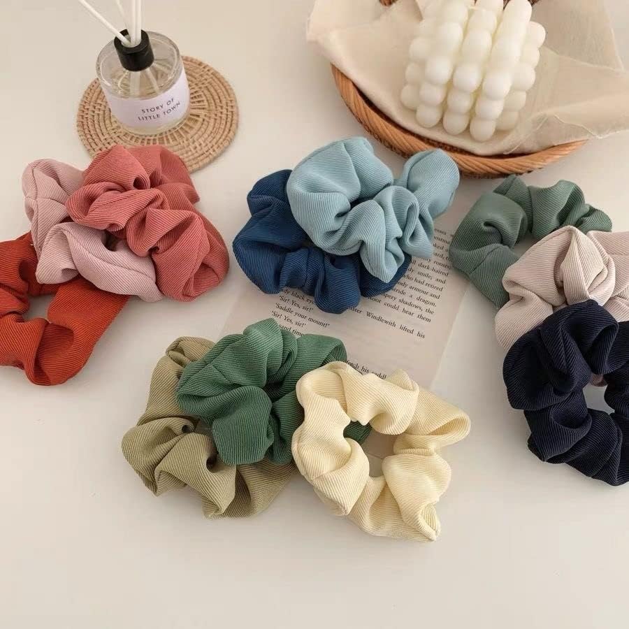 7PCS Colour Pearl Hair Scrunchies For Girls Women Elastic Hair Tie Bands Ponytail Holder Bobbles Hair Accessories Thick Thin Hair
