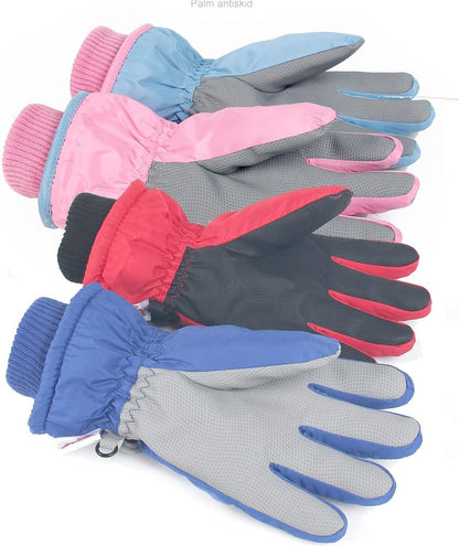 Kids Boy Girl Waterproof Winter Snow Ski Snowboard Fleece Thermal Warm Outdoor Gloves