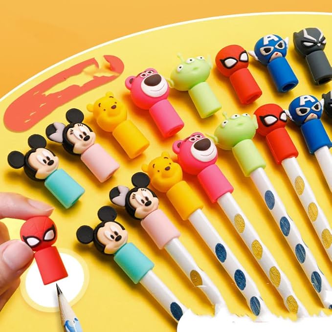 3 Pieces Pencil Toppers superheros batman pen Toppers Clip on Pencil Classroom Prizes for Kids Office School Supplies Party bag fillers Favors