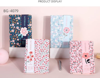 4PCS A6 Floral Journal Notebook,Lined Mini Small Pocket Notebook for Women and Men Writing Drawing Notep